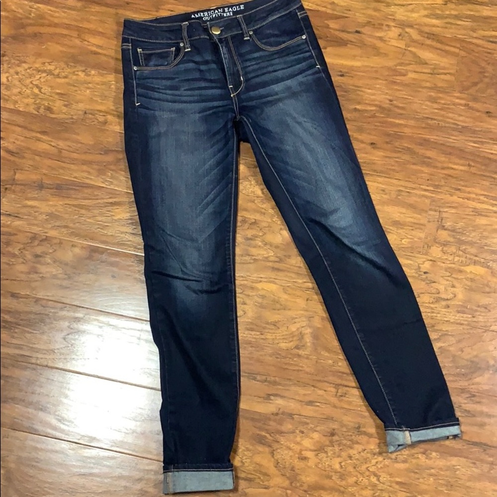 Dark wash AE skinny jeans